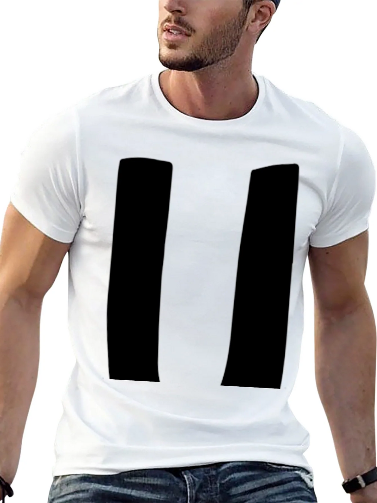 Mens Black Pause Symbol Graphic T-Shirt product image 8
