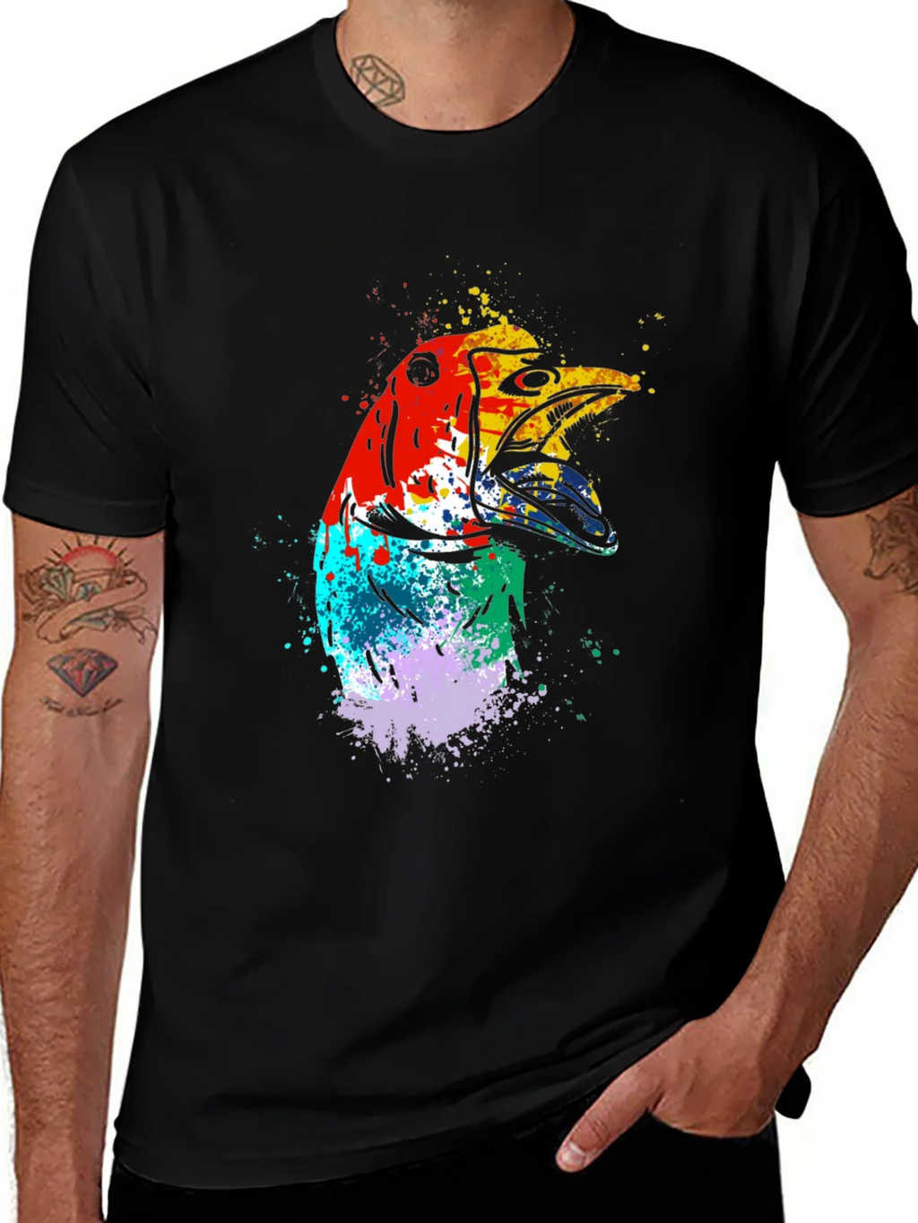 Abstract Bird Graphic Tee - Mens Black T-Shirt product image 1