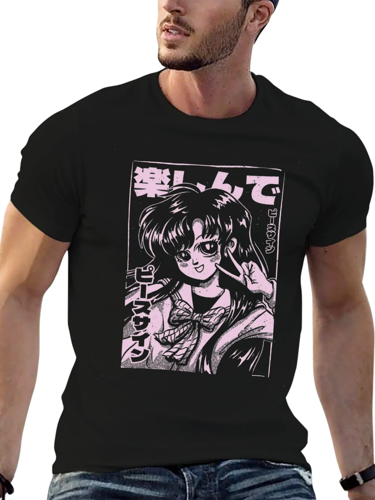 Anime Girl Graphic Tee - Black product image 4