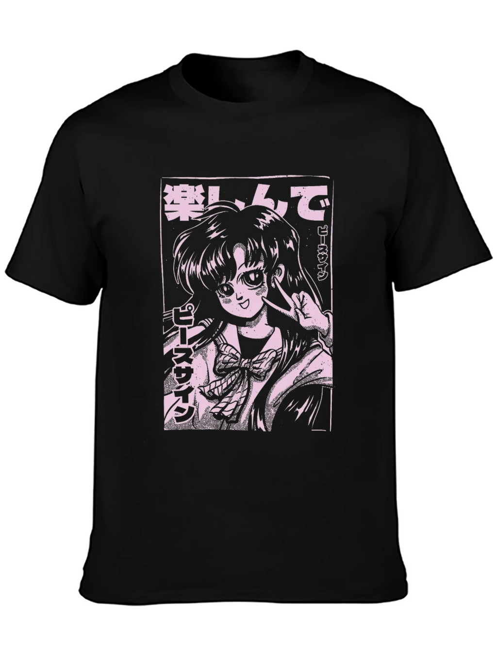 Anime Girl Graphic Tee - Black product image 2