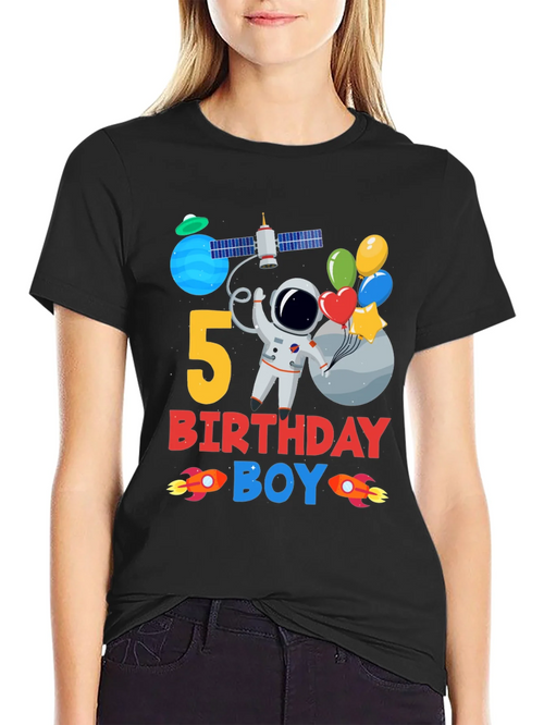 5th Birthday Boy Space T-Shirt product image 2
