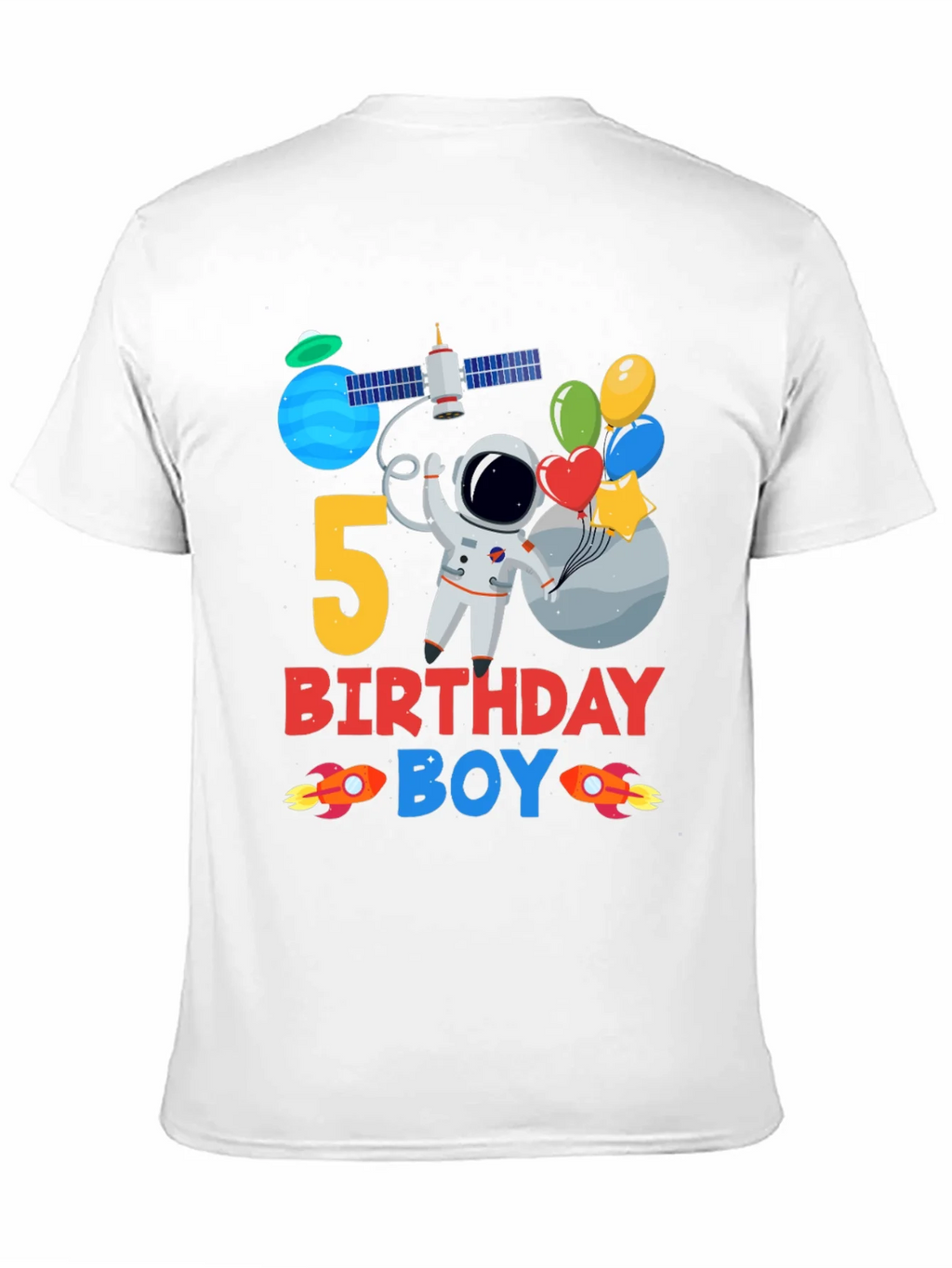 5th Birthday Boy Space T-Shirt product image 10