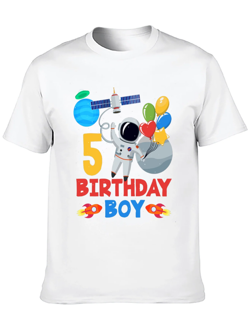 5th Birthday Boy Space T-Shirt product image 9