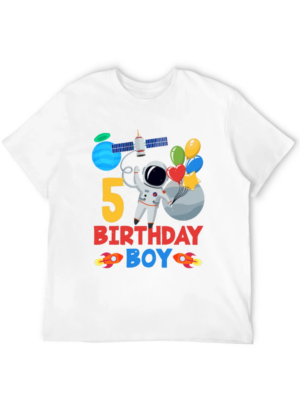 5th Birthday Boy Space T-Shirt product image 11