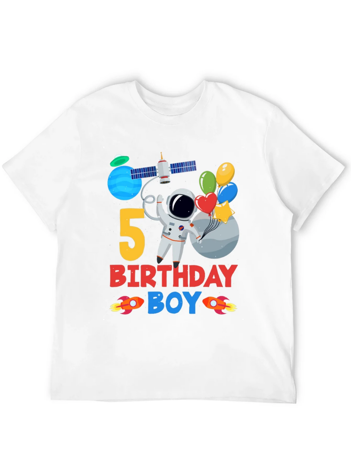5th Birthday Boy Space T-Shirt product image 11