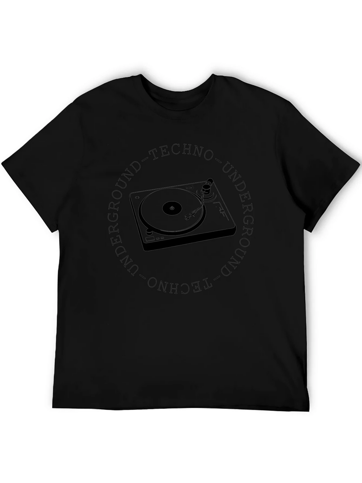 Underground Techno Turntable Black T-Shirt product image 5