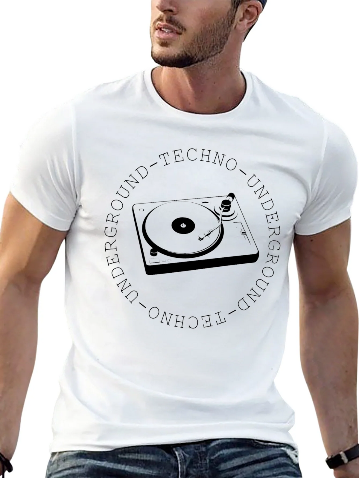 Underground Techno Turntable Black T-Shirt product image 12
