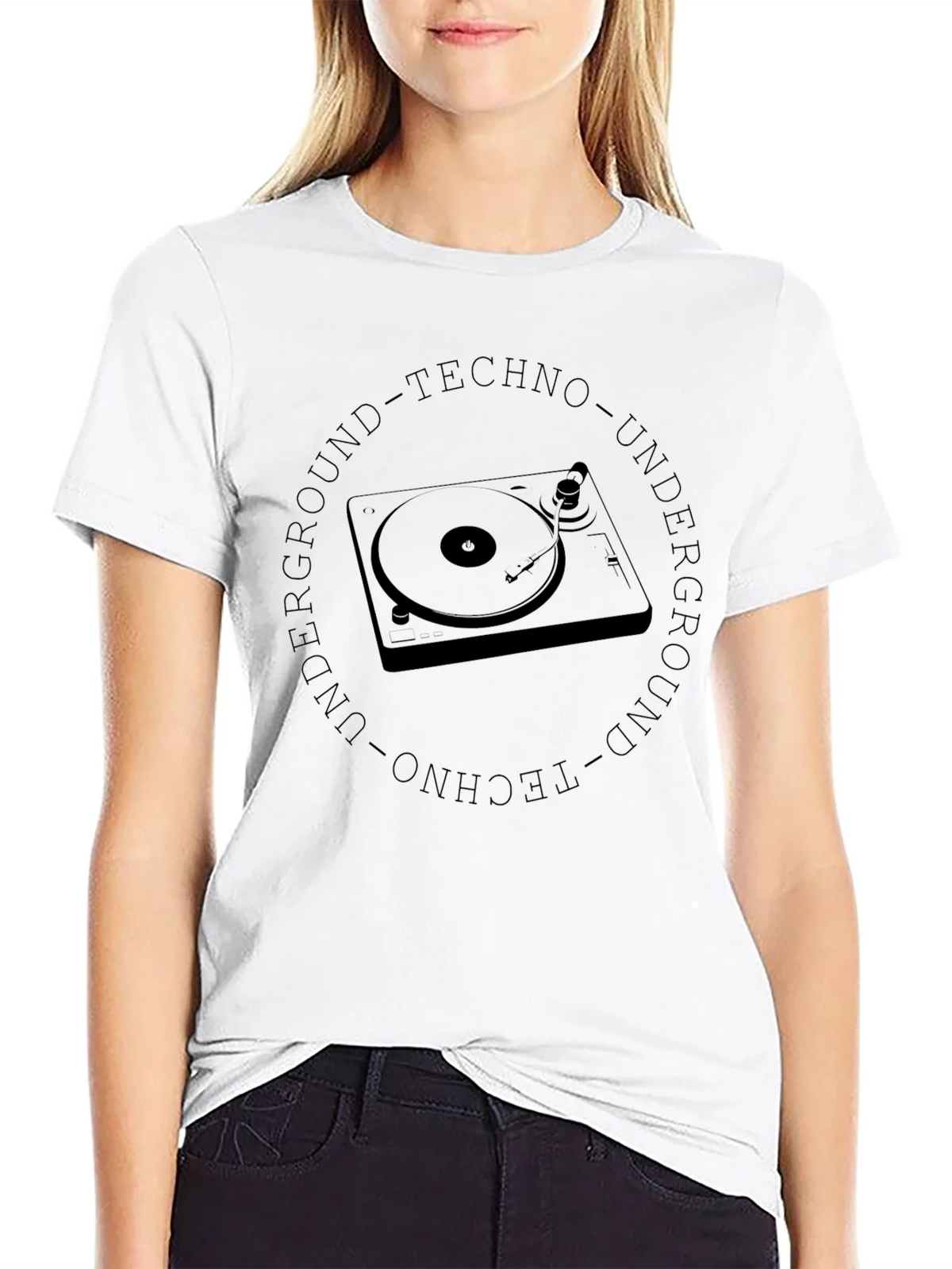 Underground Techno Turntable Black T-Shirt product image 8