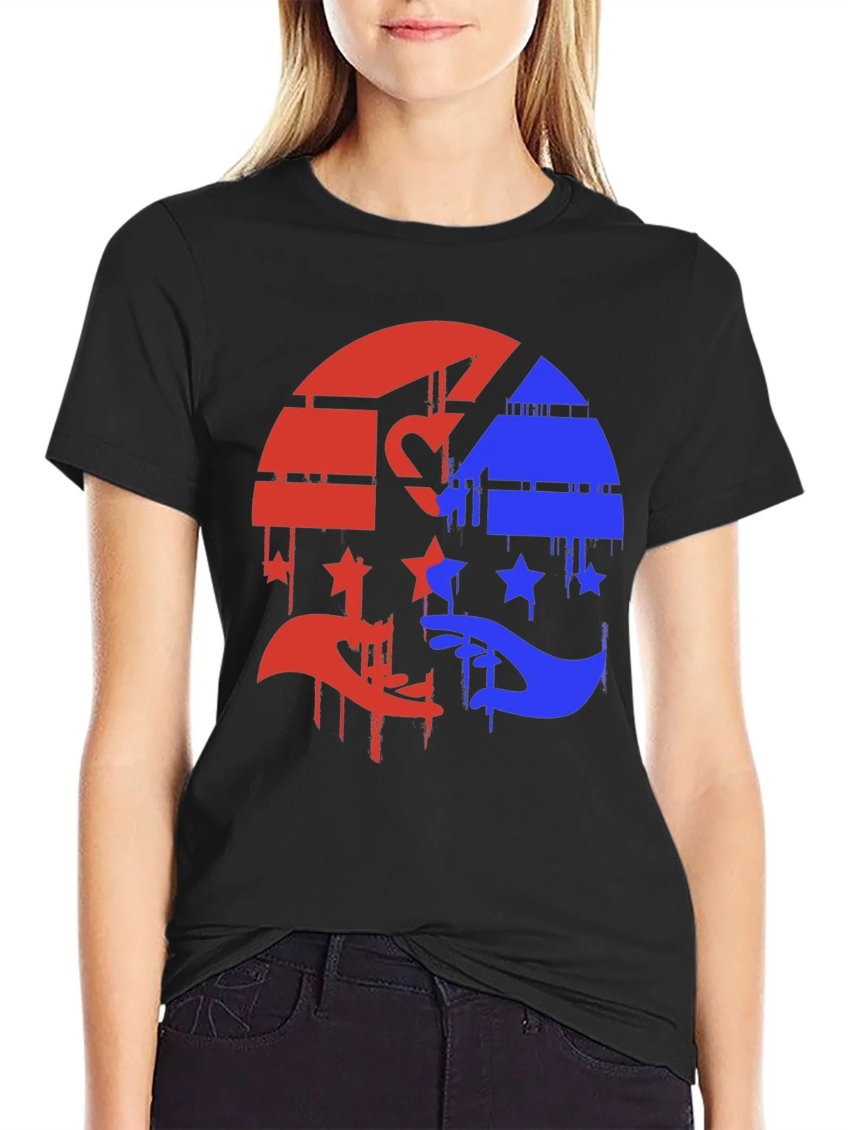Red & Blue Graphic Tee - Abstract Design product image 2