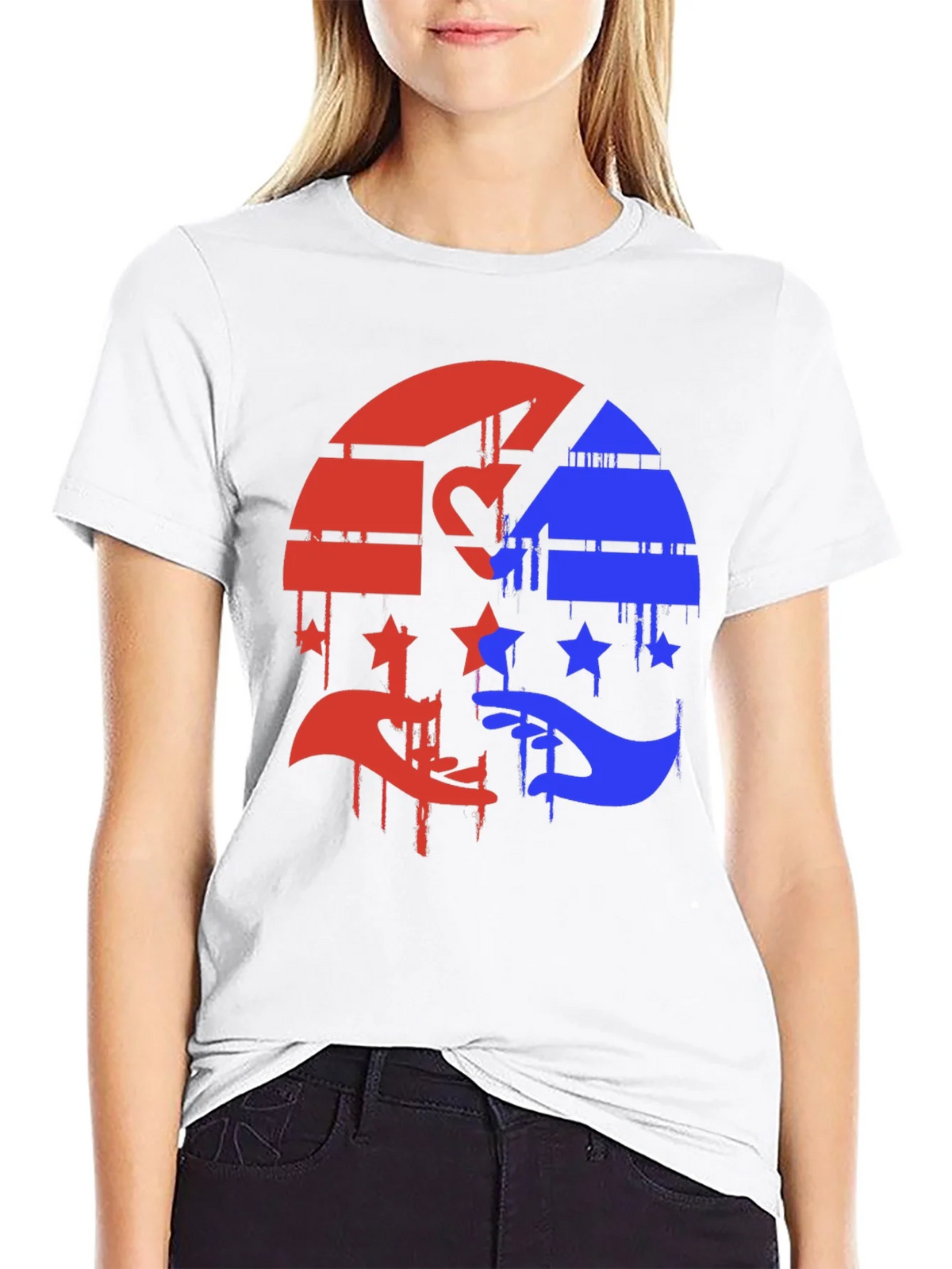 Red & Blue Graphic Tee - Abstract Design product image 8