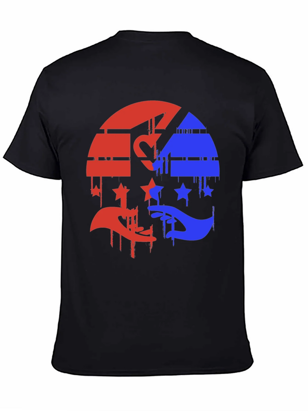 Red & Blue Graphic Tee - Abstract Design product image 4