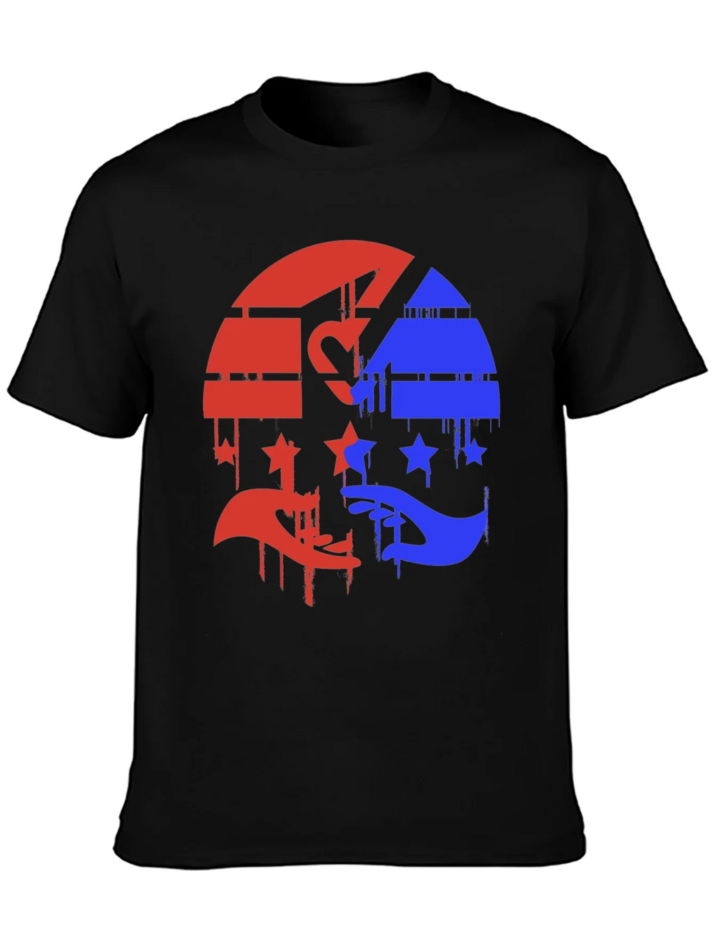 Red & Blue Graphic Tee - Abstract Design product image 3