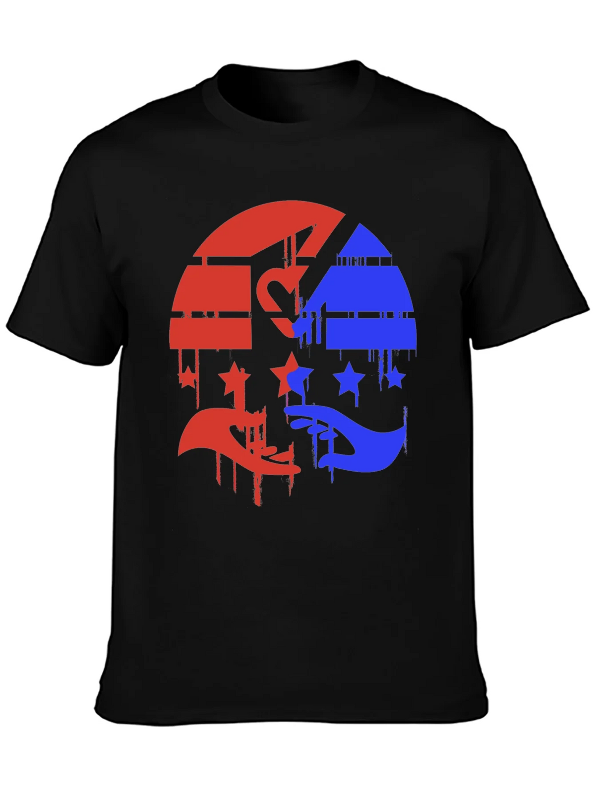 Red & Blue Graphic Tee - Abstract Design product image 3