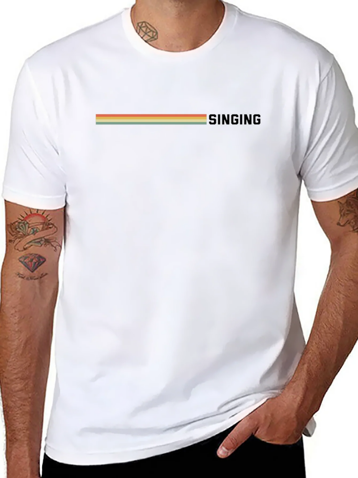 Retro Singing T-Shirt - Vintage Stripe Design product image 7