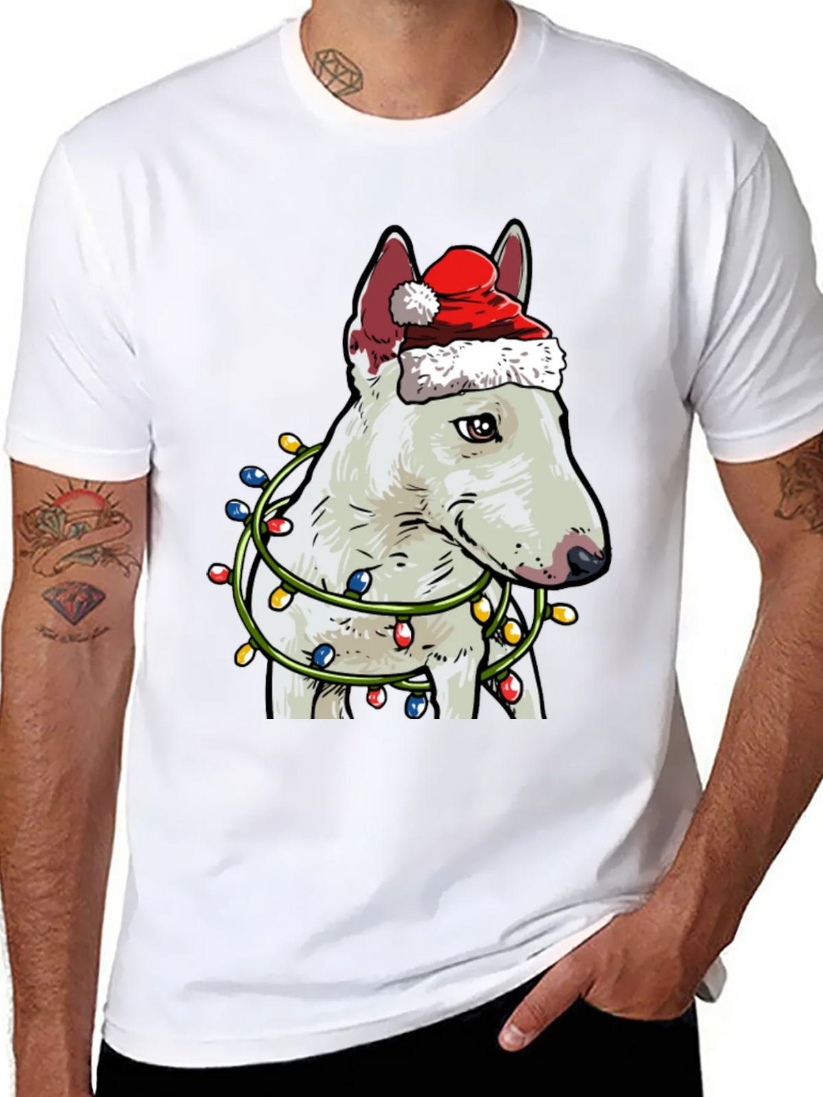 Festive Bull Terrier Christmas T-Shirt
