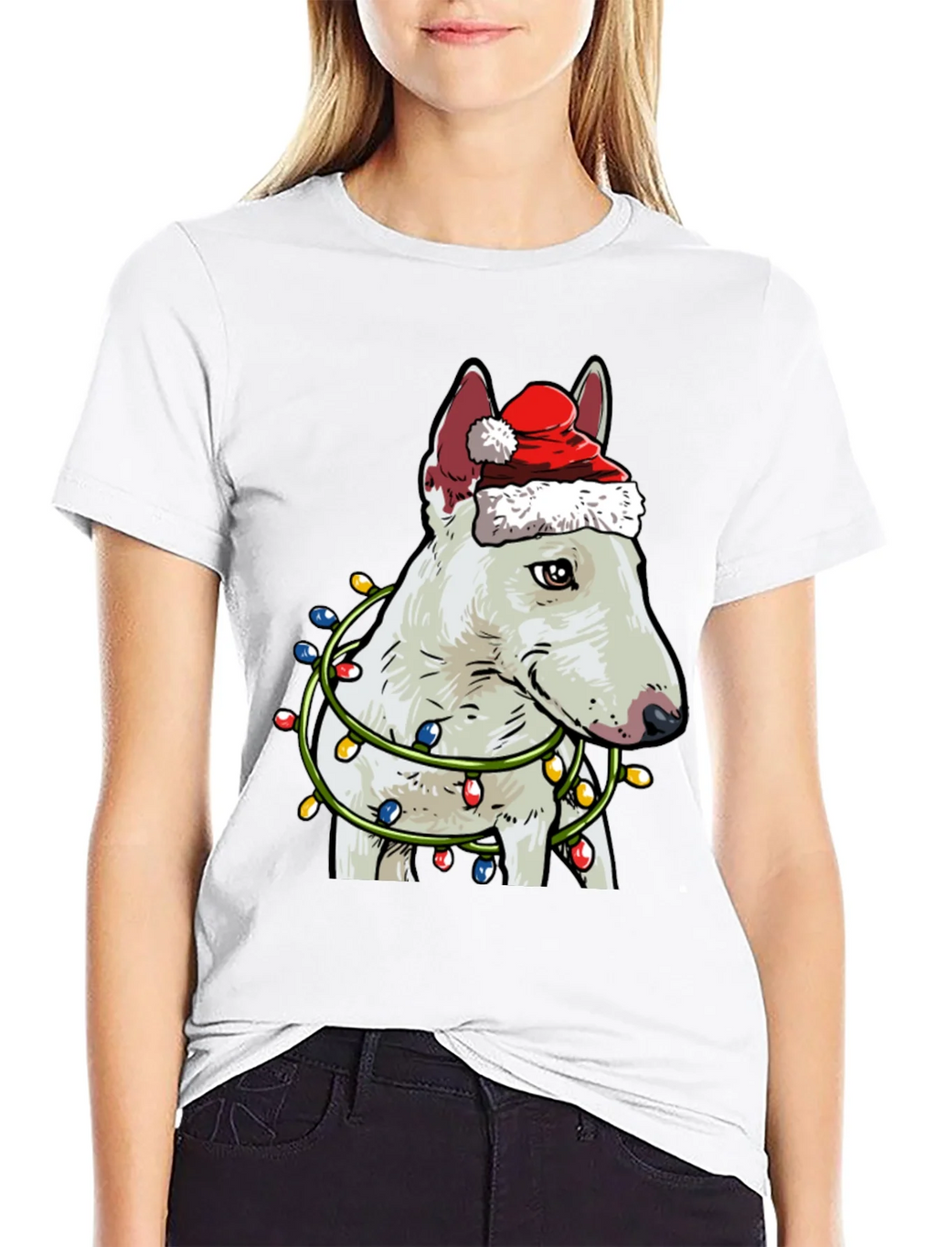 Festive Bull Terrier Christmas T-Shirt