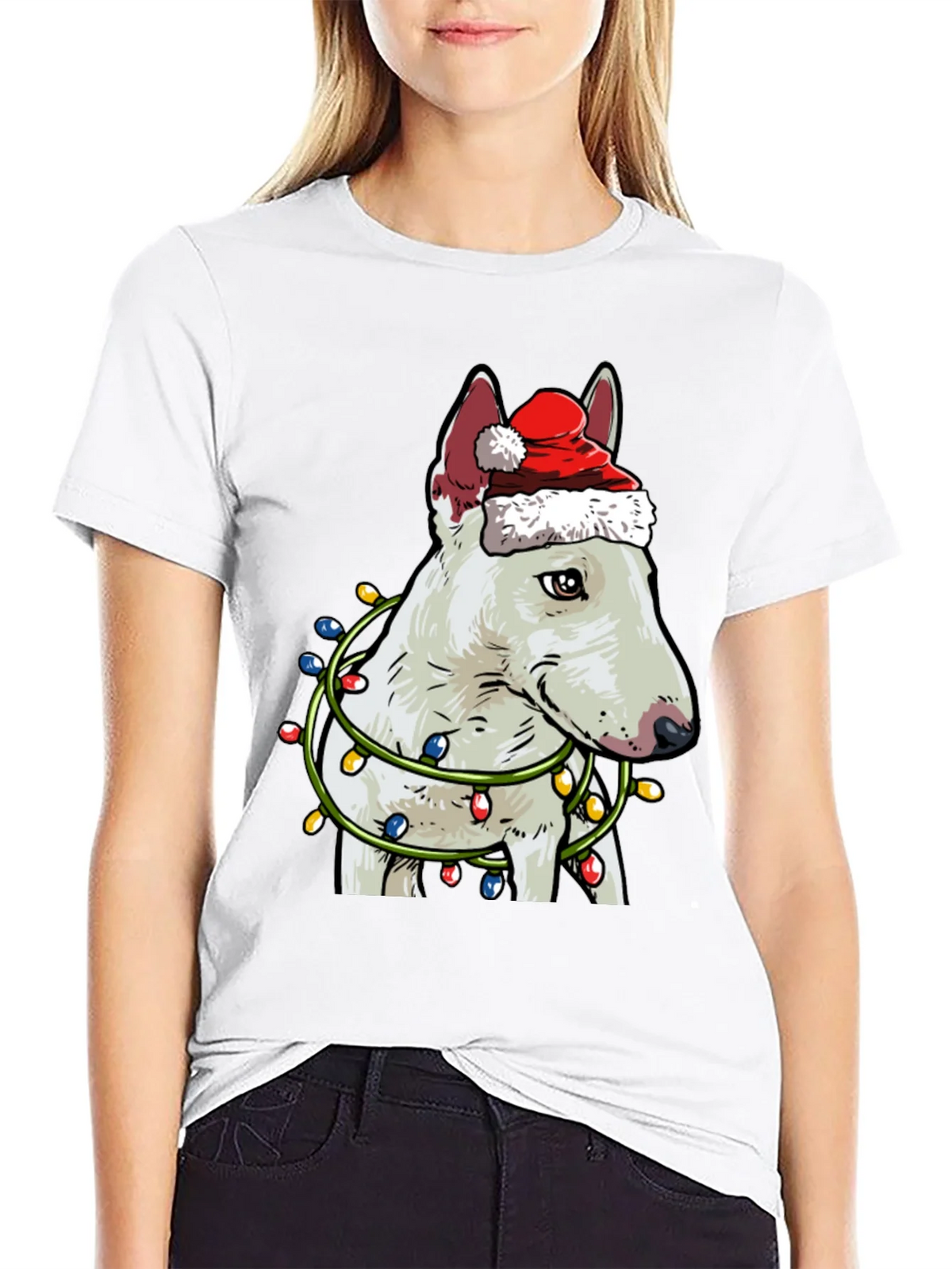 Festive Bull Terrier Christmas T-Shirt