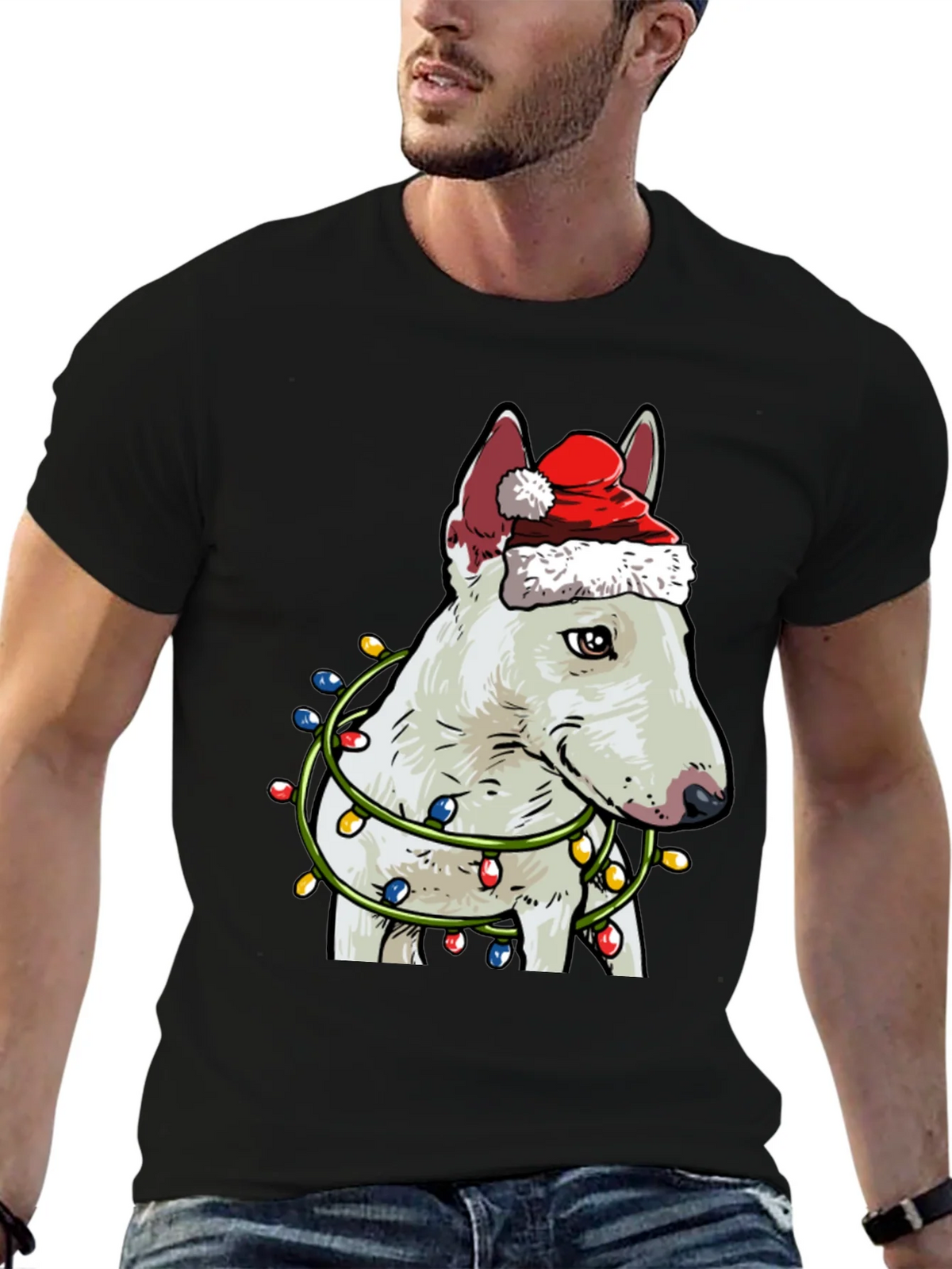 Festive Bull Terrier Christmas T-Shirt