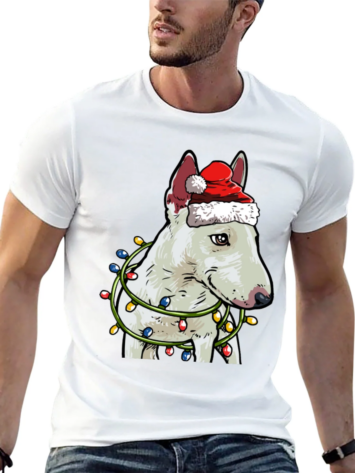 Festive Bull Terrier Christmas T-Shirt