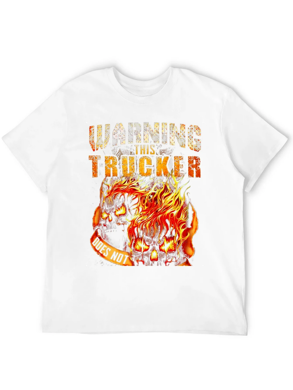 Warning This Trucker Skull Graphic Tee - Black Cotton Blend product image 11