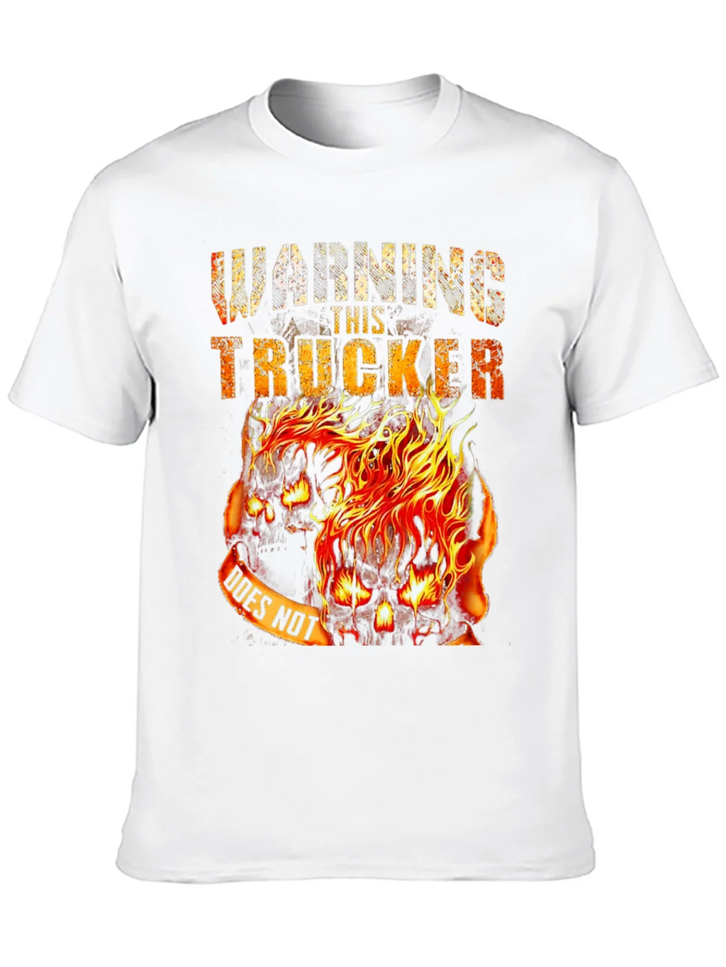 Warning This Trucker Skull Graphic Tee - Black Cotton Blend product image 9