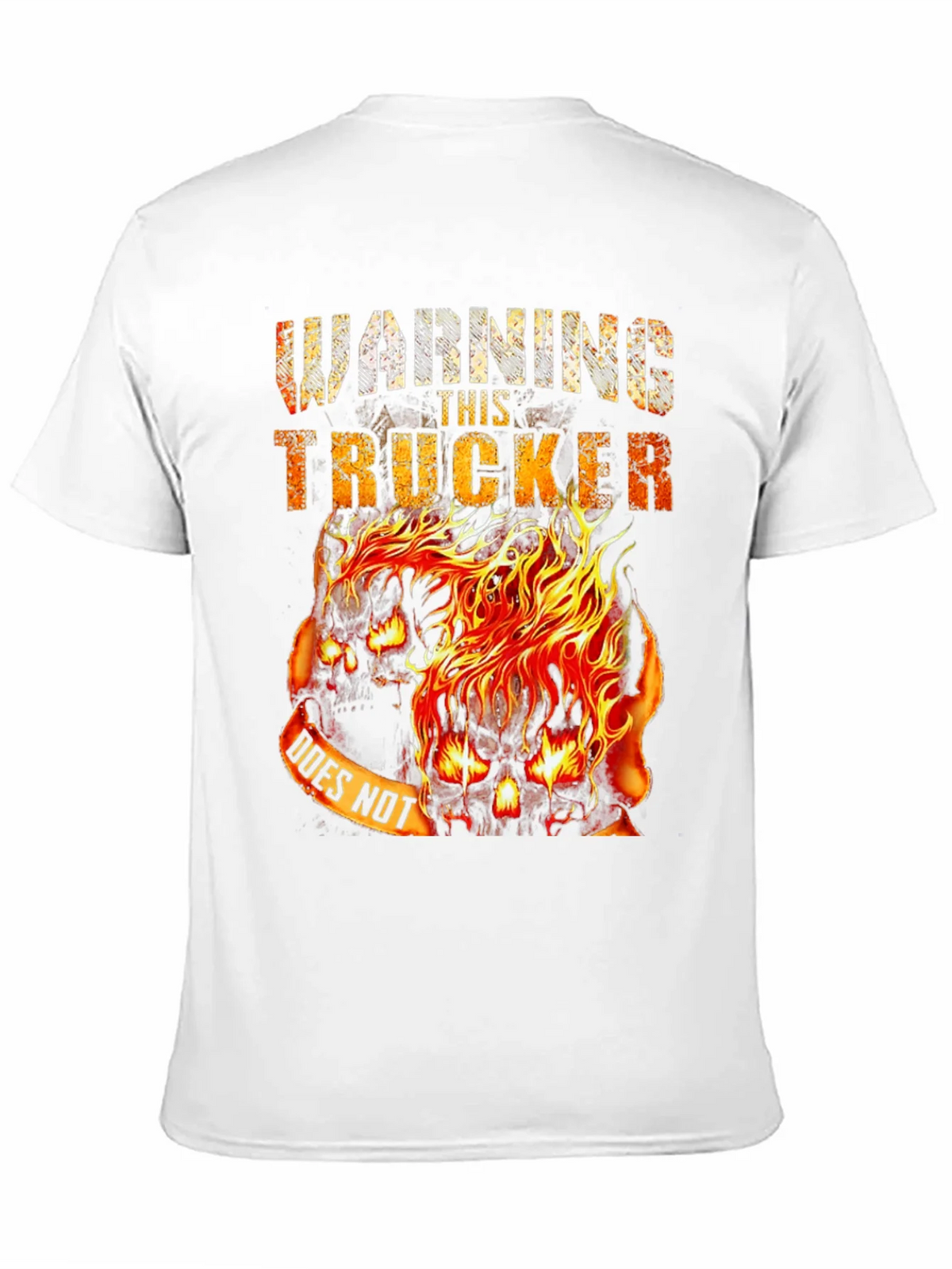 Warning This Trucker Skull Graphic Tee - Black Cotton Blend product image 10