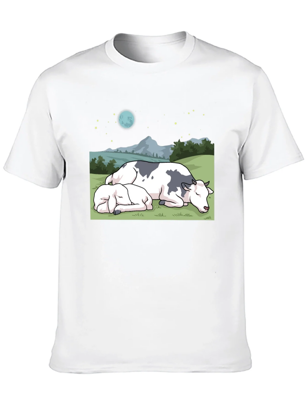 Cow & Calf Night Scene T-Shirt product image 9