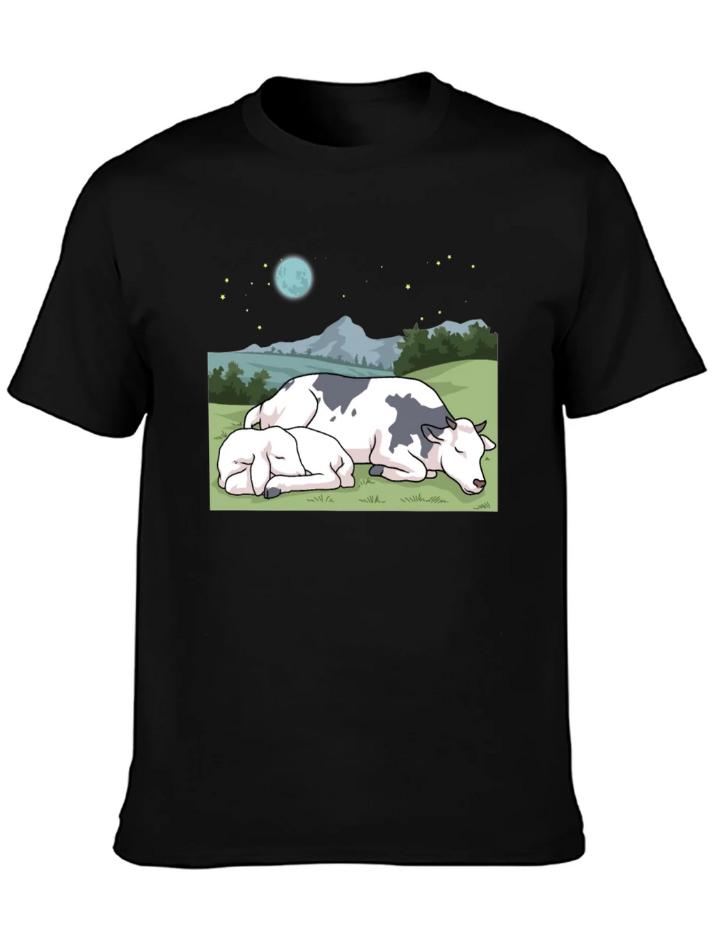 Cow & Calf Night Scene T-Shirt product image 3