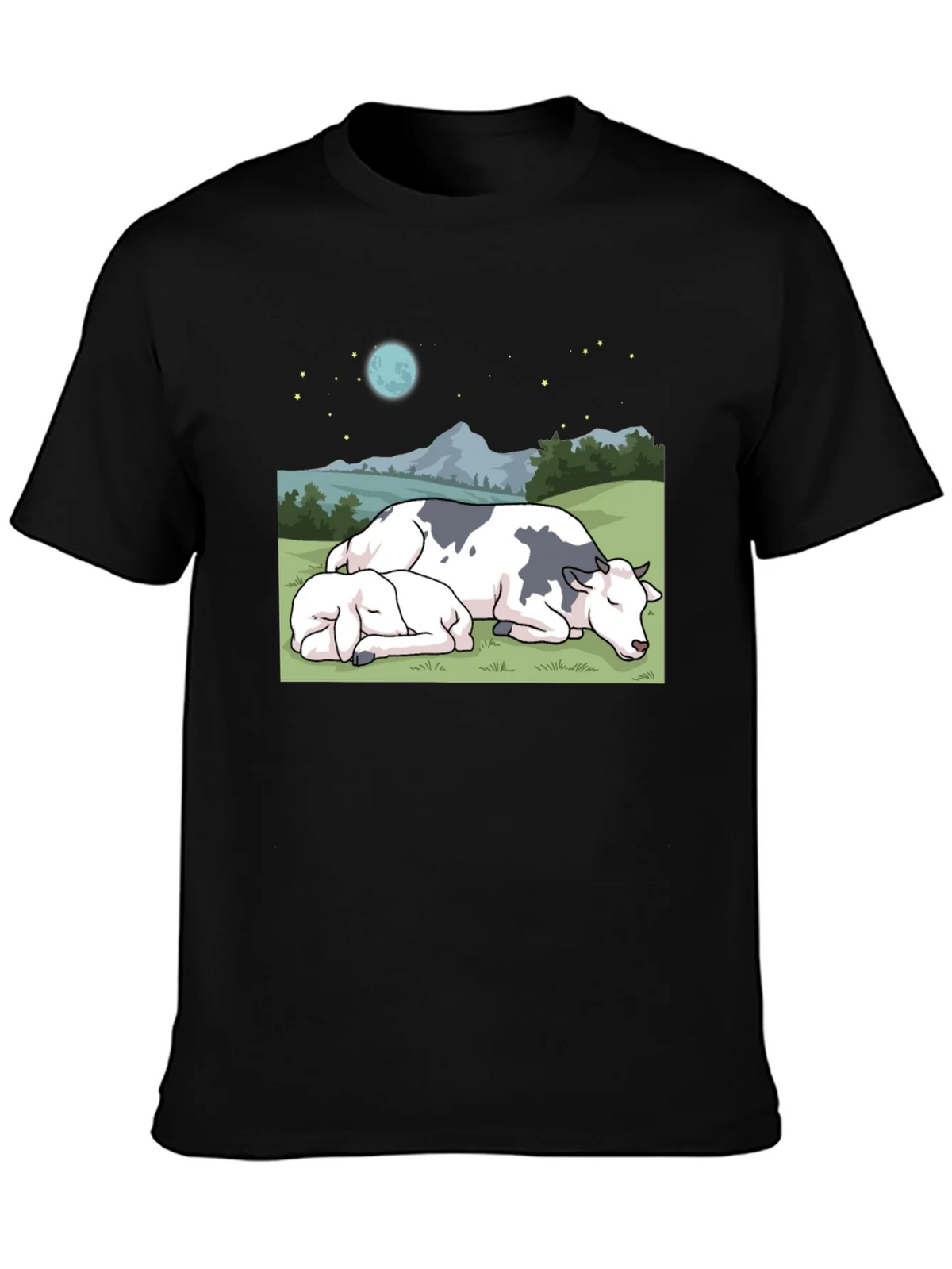 Cow & Calf Night Scene T-Shirt product image 3