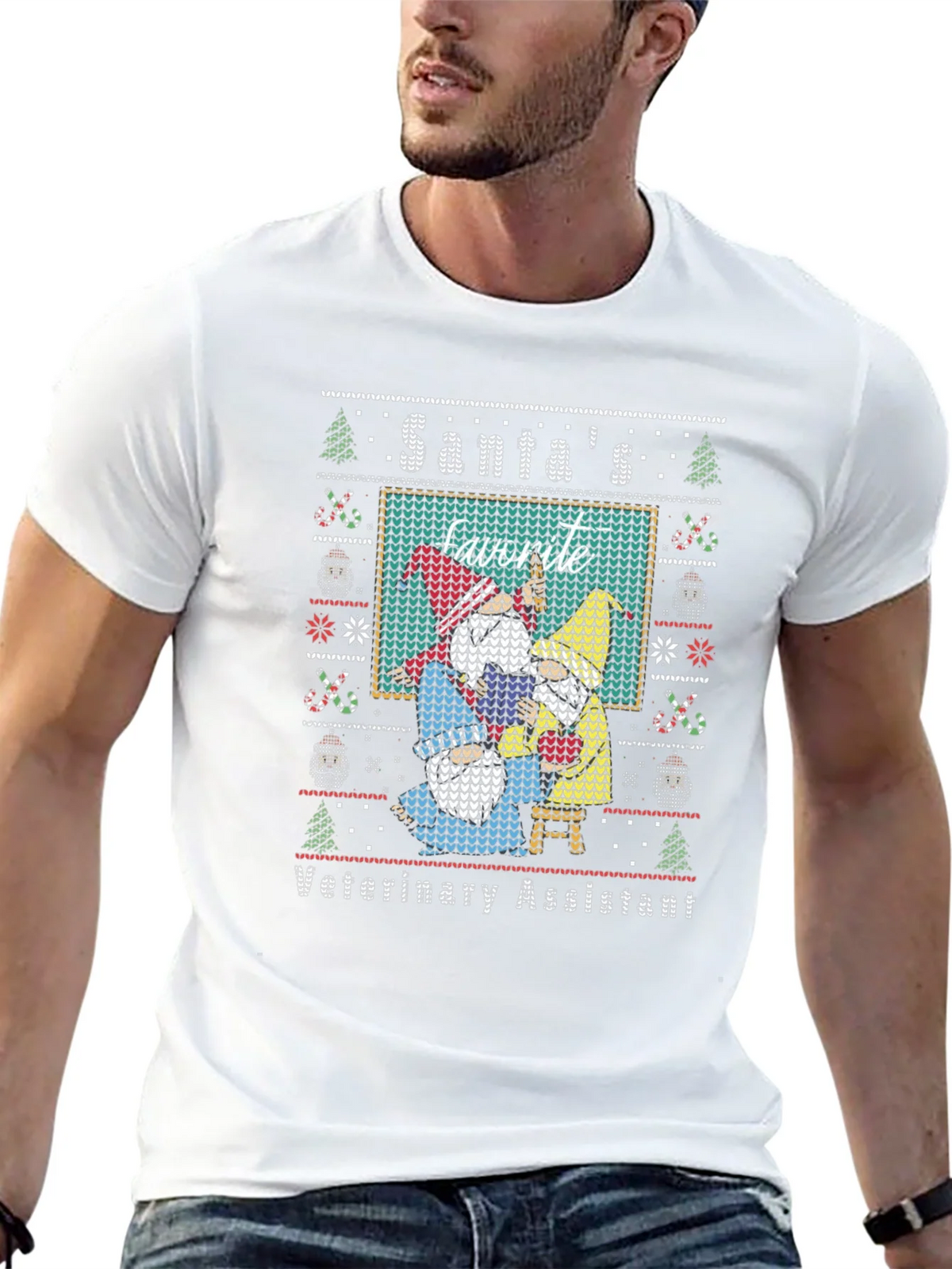 Santas Favorite Veterinary Assistant Christmas T-Shirt product image 12