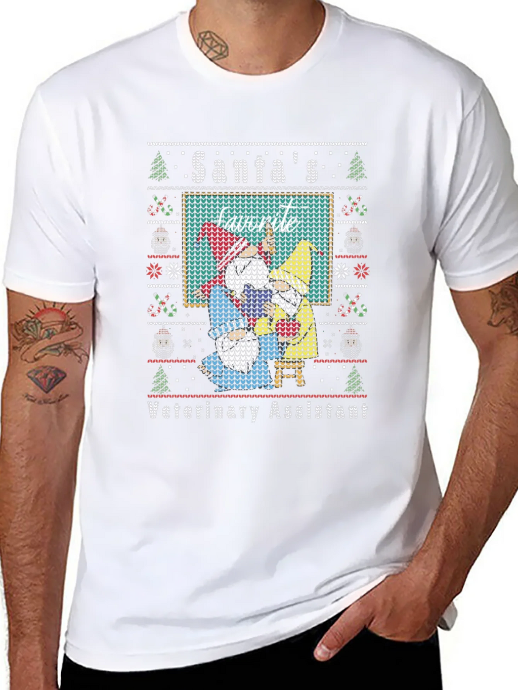 Santas Favorite Veterinary Assistant Christmas T-Shirt product image 7