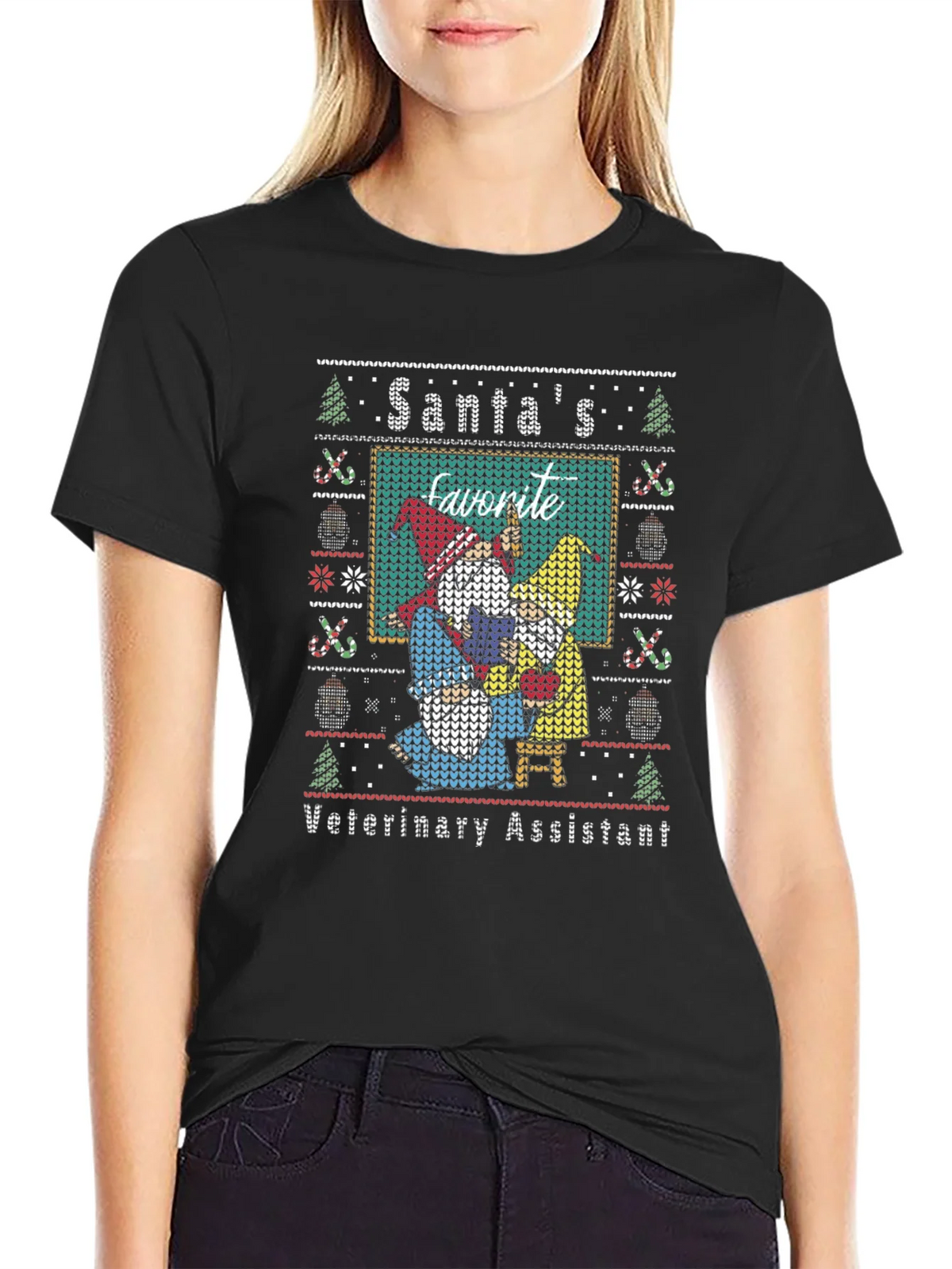 Santas Favorite Veterinary Assistant Christmas T-Shirt product image 2