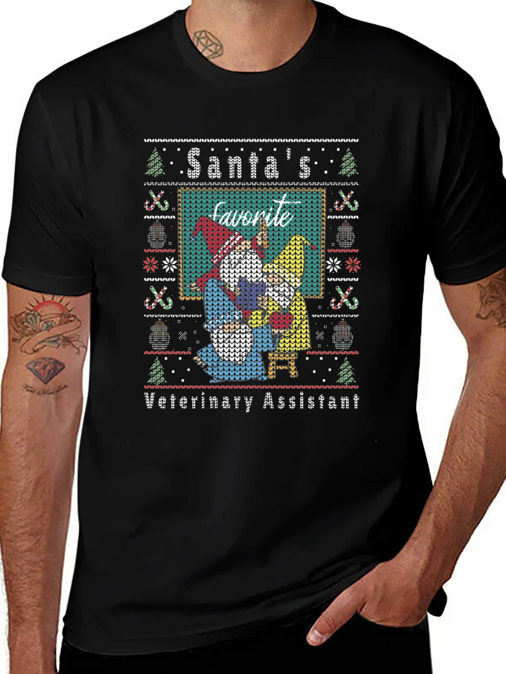 Santas Favorite Veterinary Assistant Christmas T-Shirt product image 1
