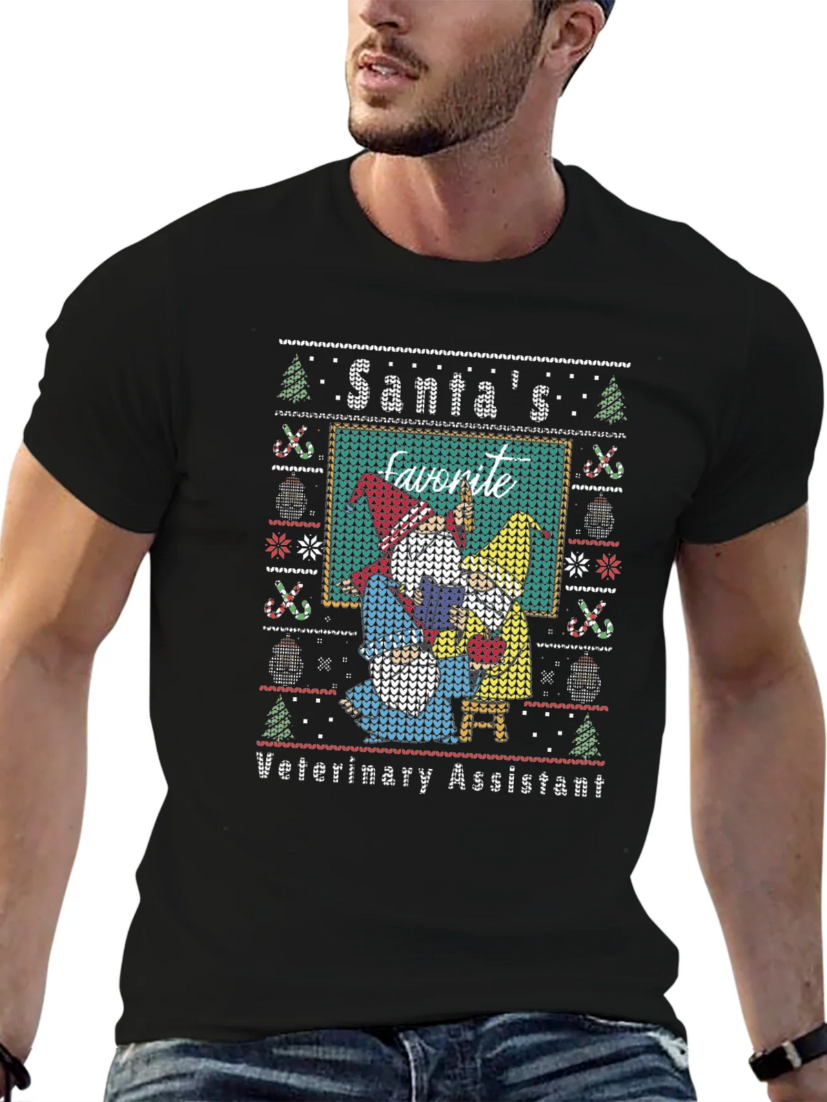 Santas Favorite Veterinary Assistant Christmas T-Shirt product image 6