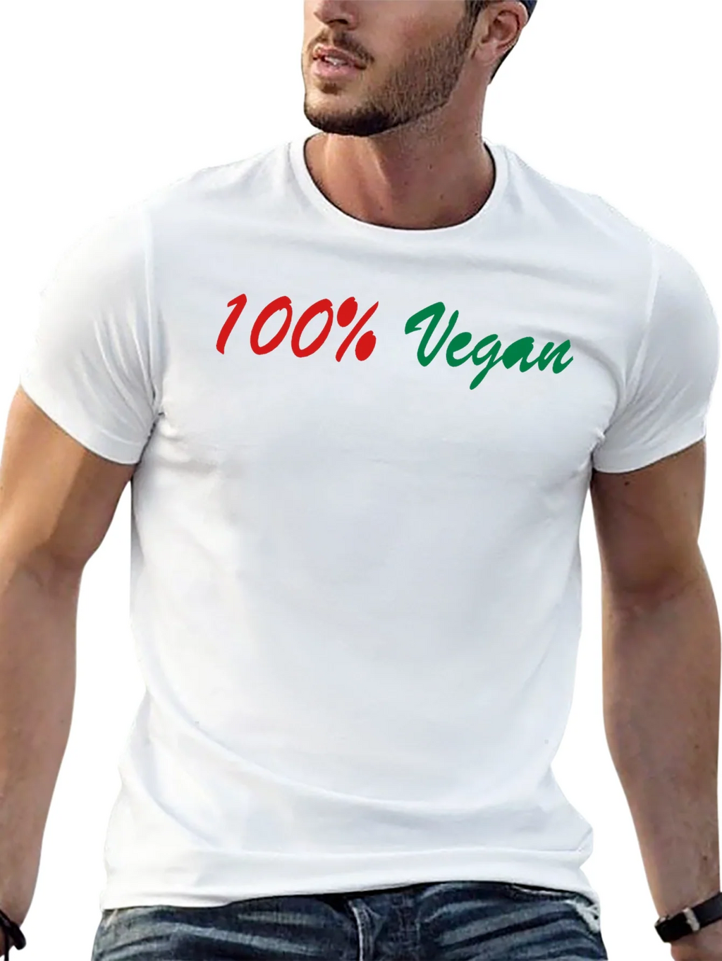 100% Vegan Graphic Tee - Black product image 12