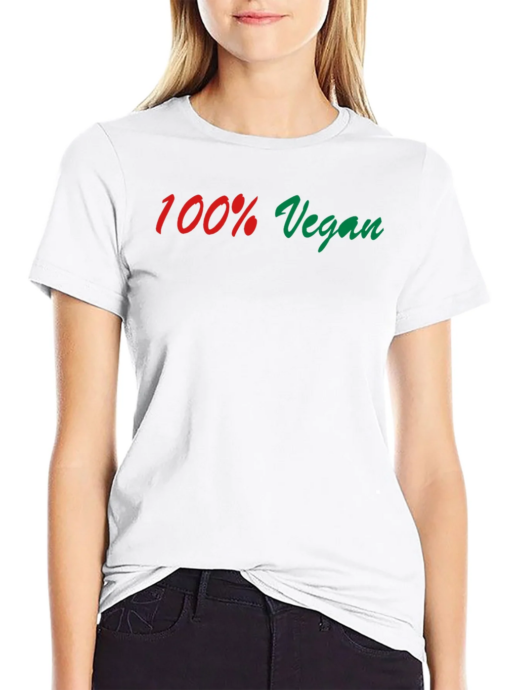 100% Vegan Graphic Tee - Black product image 8