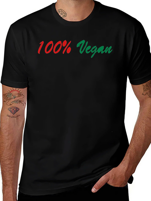 100% Vegan Graphic Tee - Black product image 1