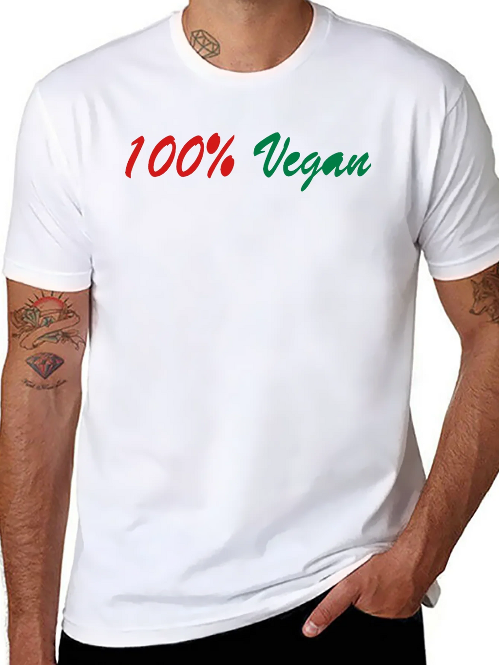 100% Vegan Graphic Tee - Black product image 7