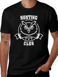 Hunting Club Owl T-Shirt - Black Cotton Tee product image 1