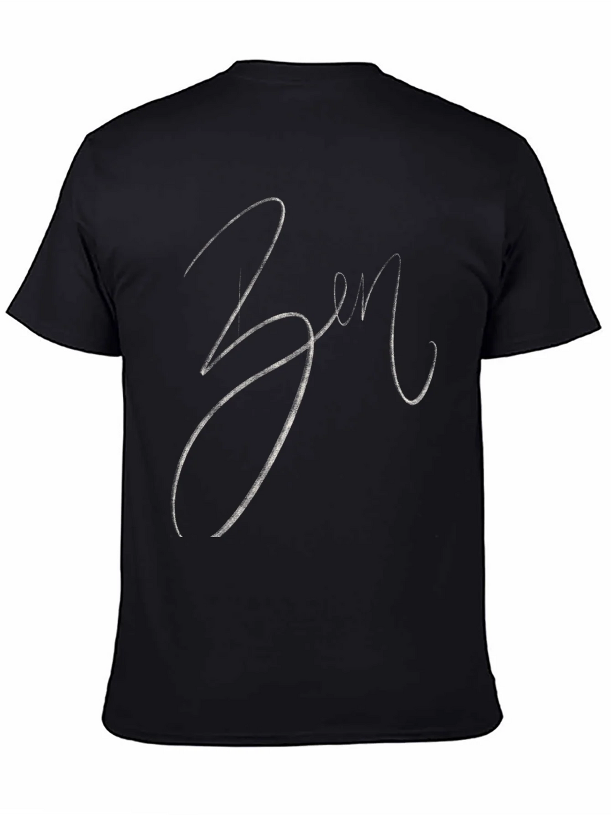 Zen Script Tee - Stylish Black Cotton Blend T-Shirt product image 4