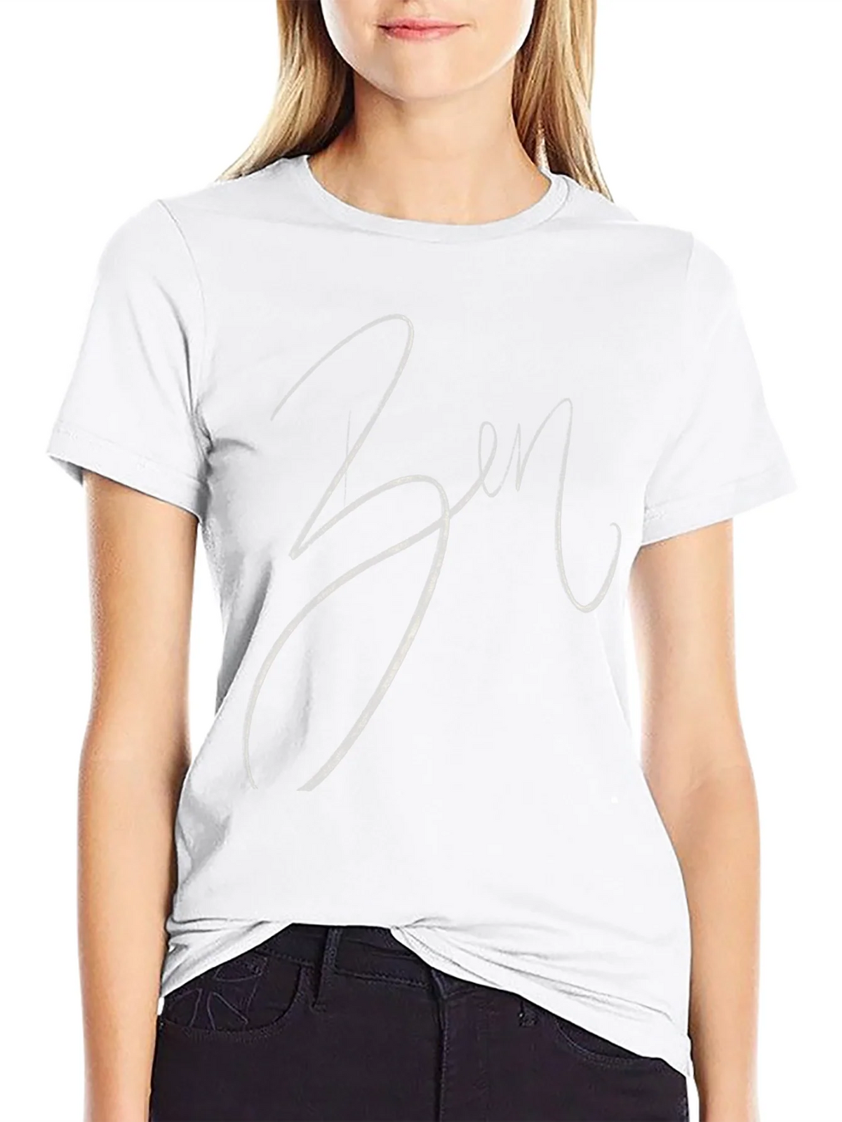 Zen Script Tee - Stylish Black Cotton Blend T-Shirt product image 8