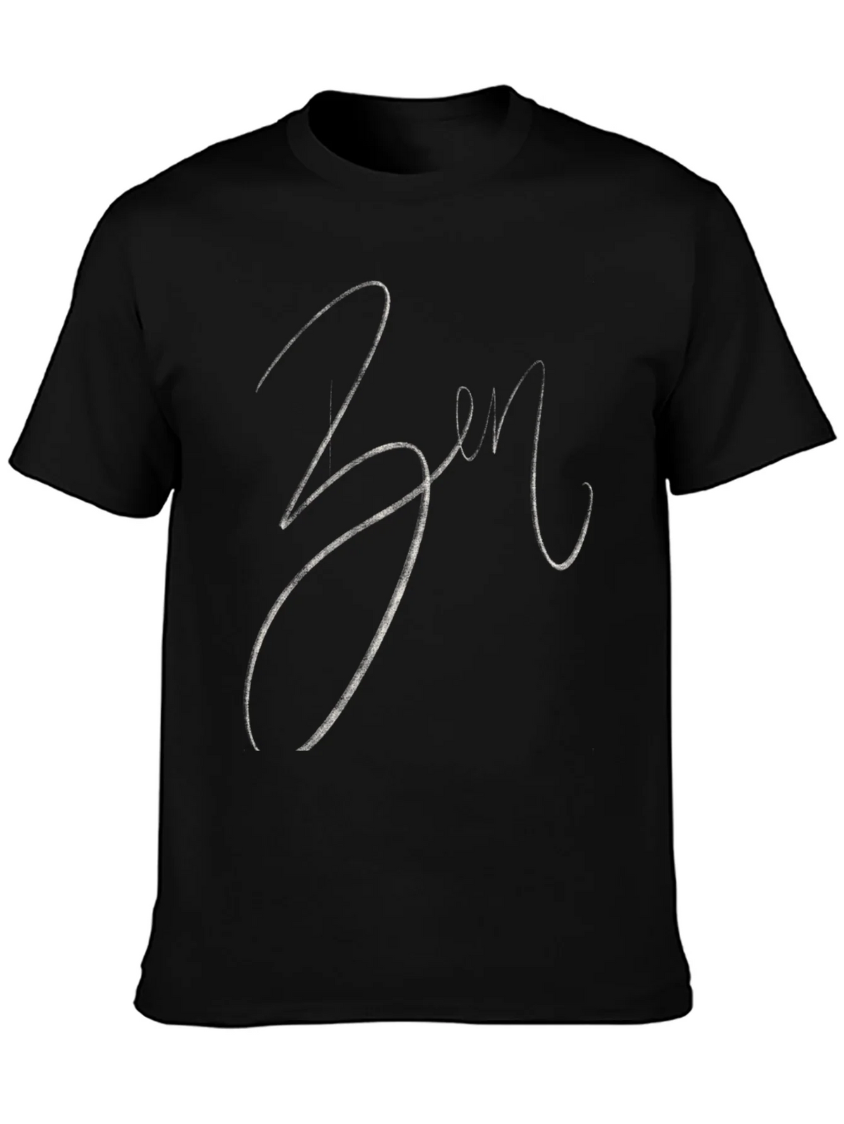 Zen Script Tee - Stylish Black Cotton Blend T-Shirt product image 3