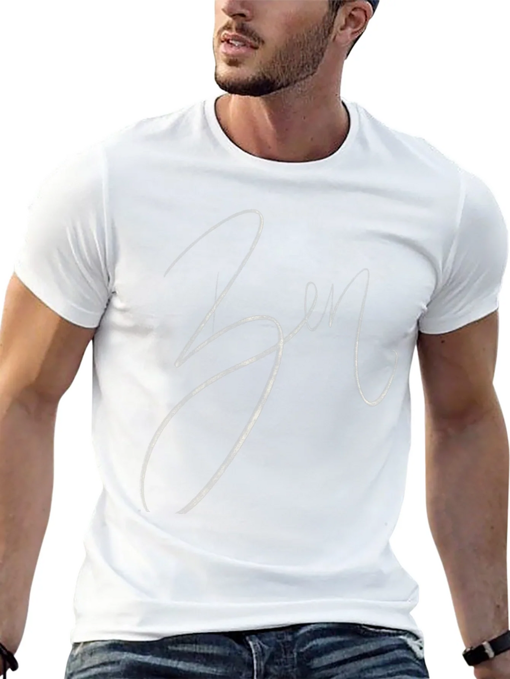 Zen Script Tee - Stylish Black Cotton Blend T-Shirt product image 12