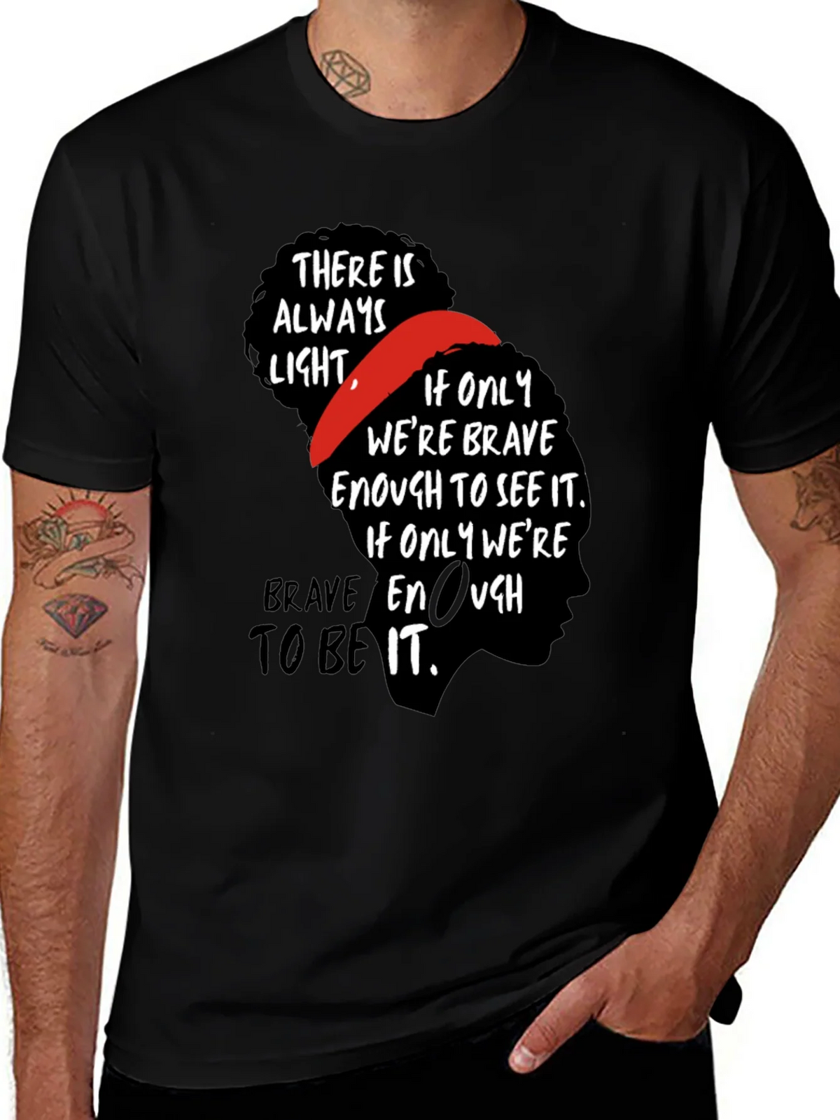 Inspirational Bravery Graphic Tee - Black product image 1