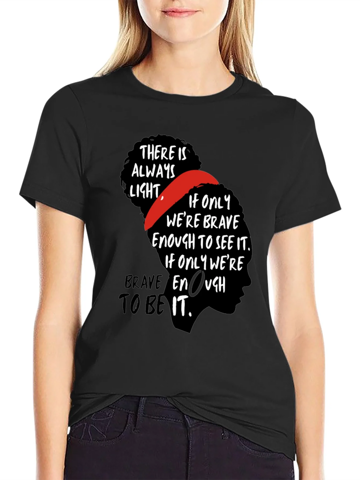 Inspirational Bravery Graphic Tee - Black product image 2