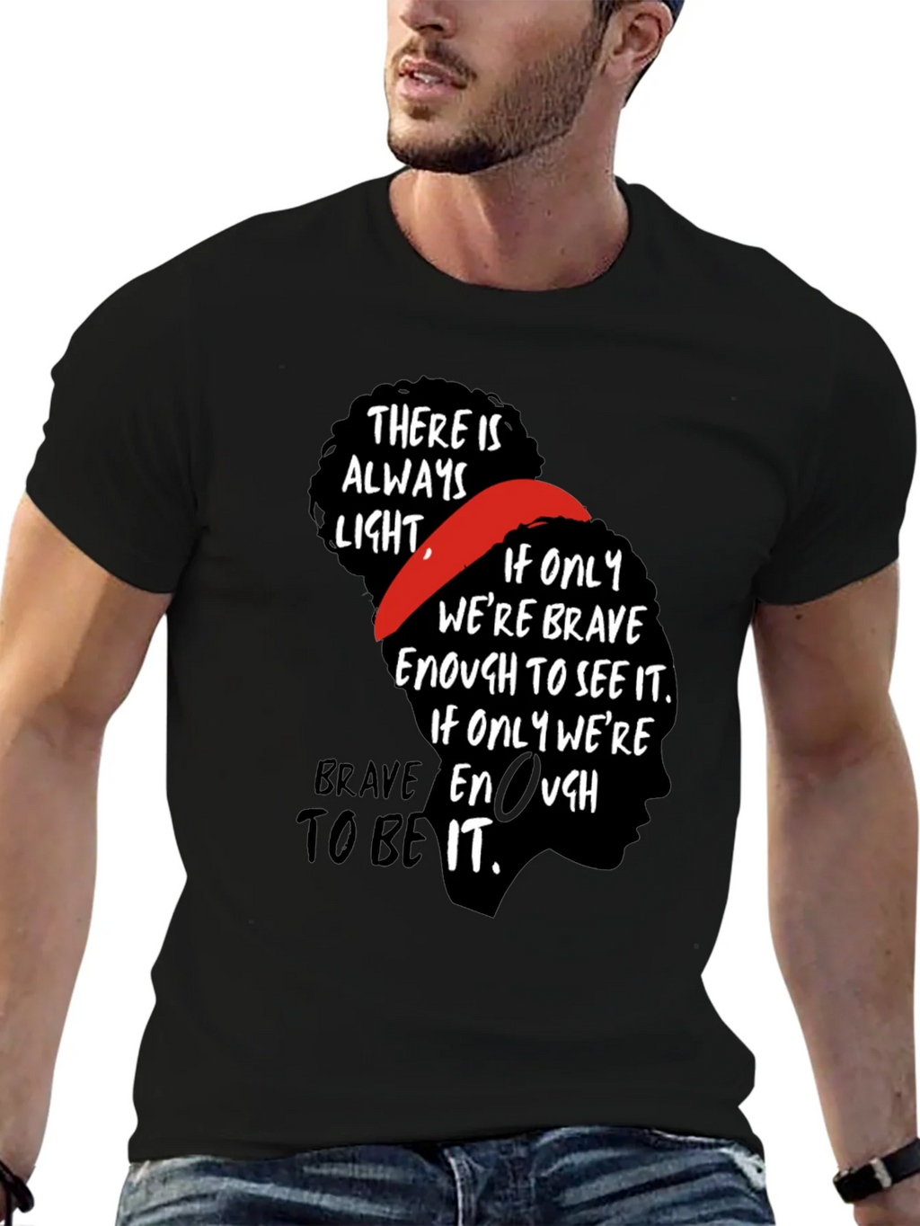 Inspirational Bravery Graphic Tee - Black product image 6