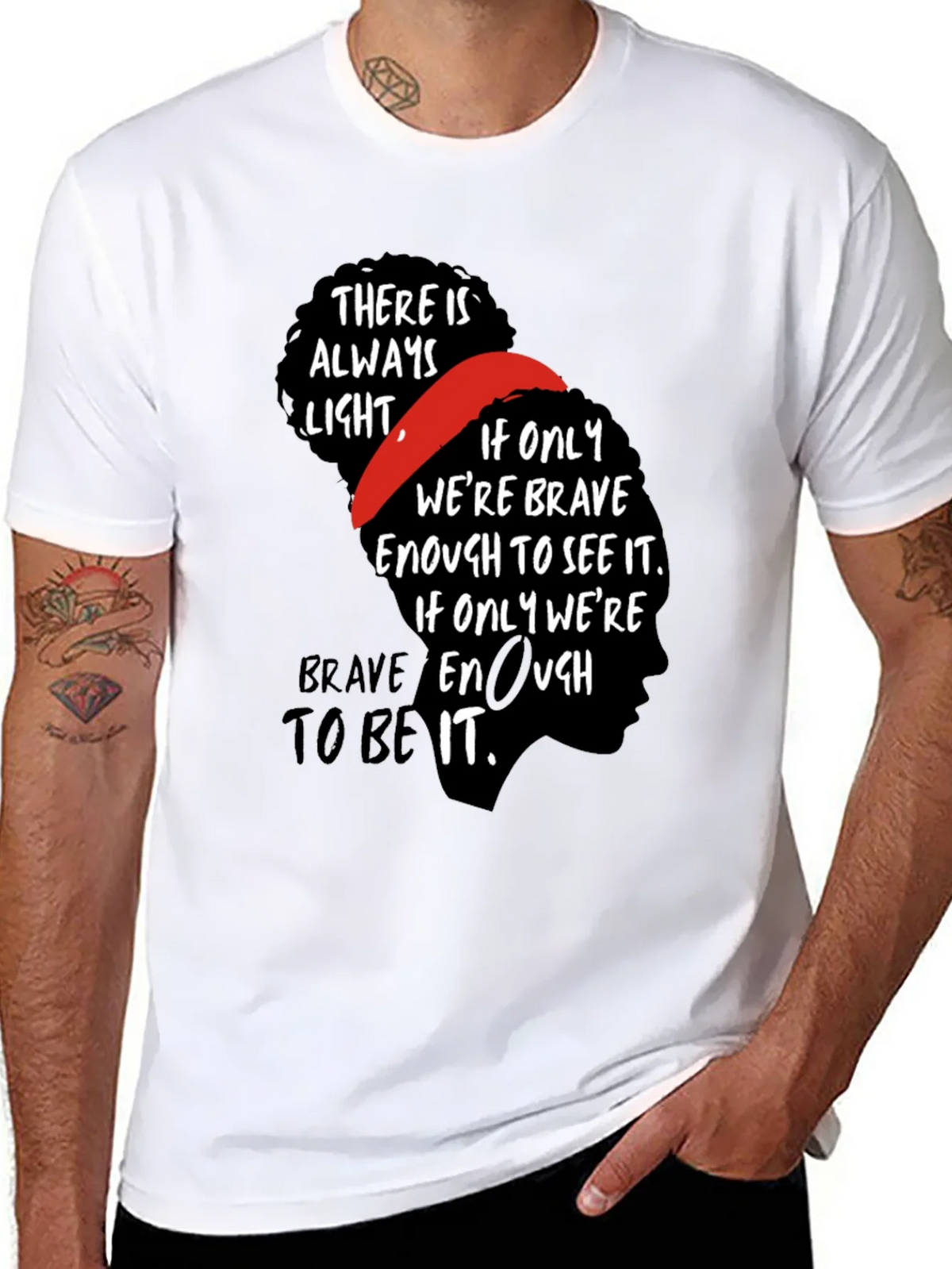 Inspirational Bravery Graphic Tee - Black product image 7
