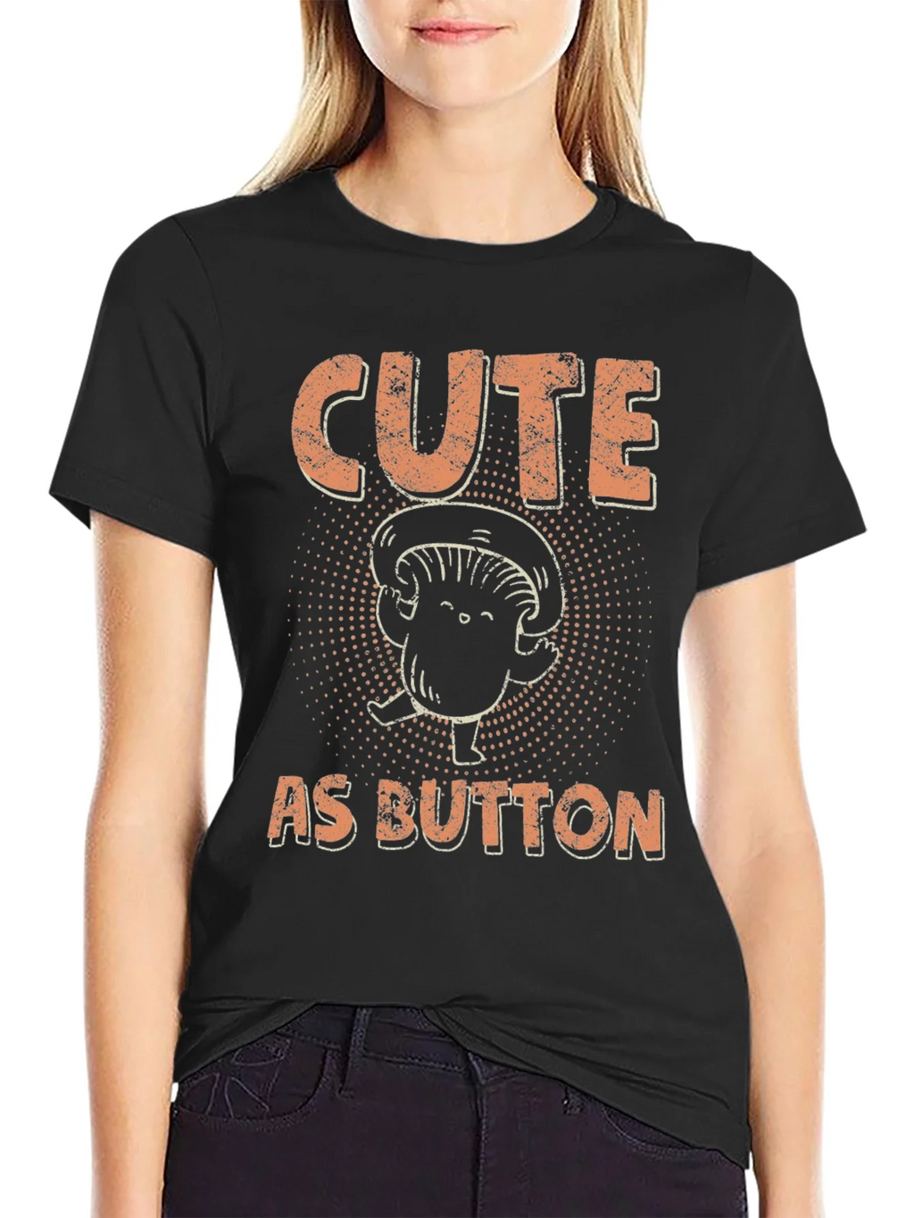 Cute as Button Mushroom Graphic Tee product image 2