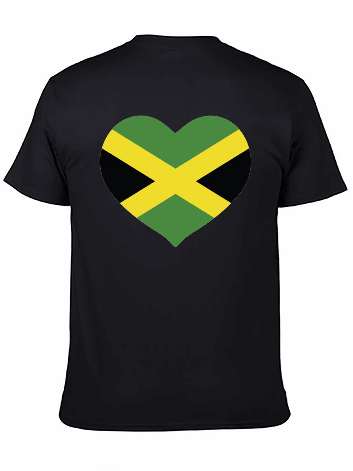Jamaica Flag Heart T-Shirt - Black product image 4