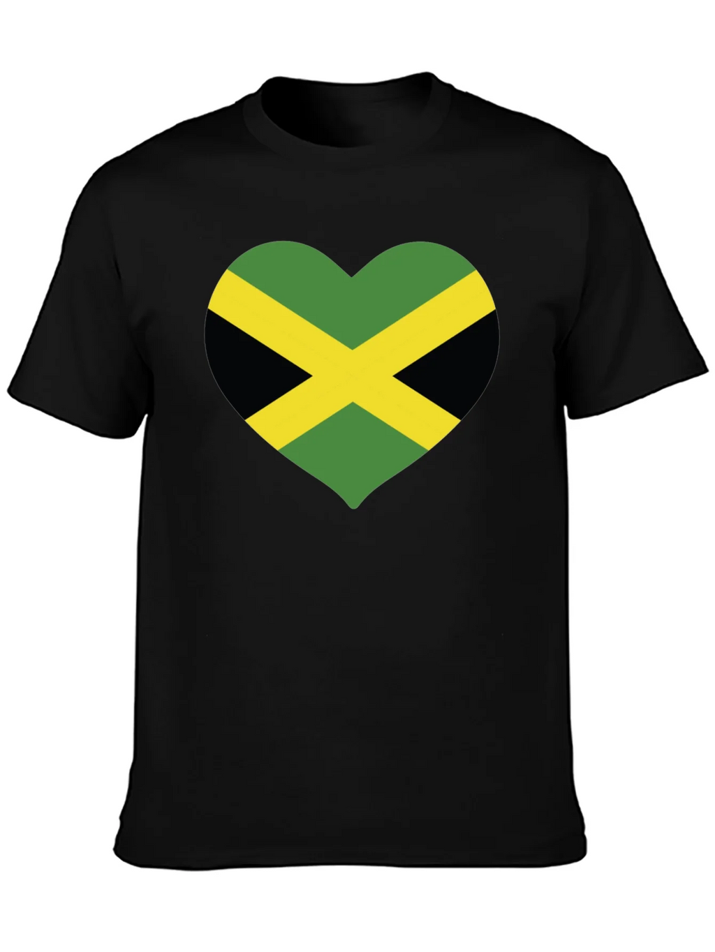 Jamaica Flag Heart T-Shirt - Black product image 3